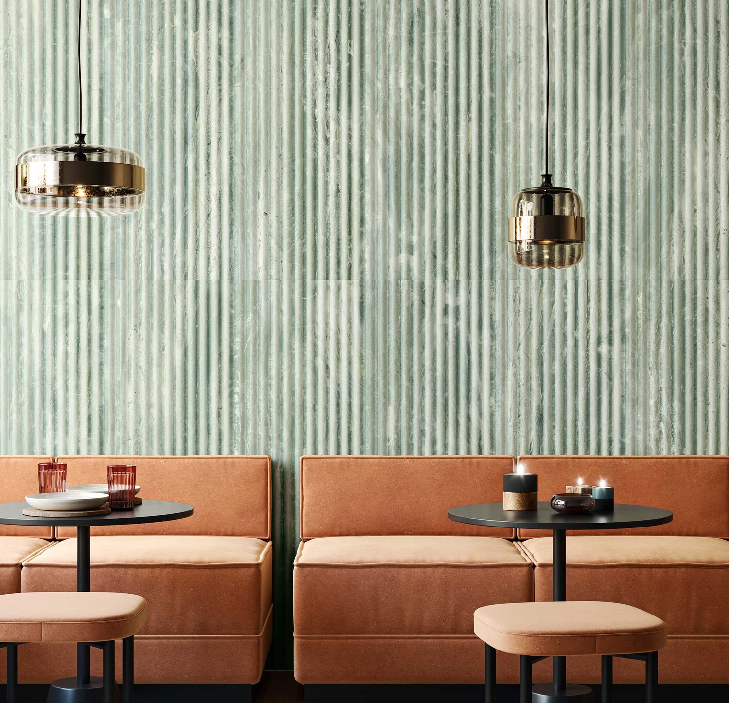 Fluted collection shown in the Aurica catalogue